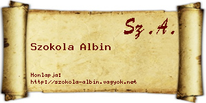 Szokola Albin névjegykártya